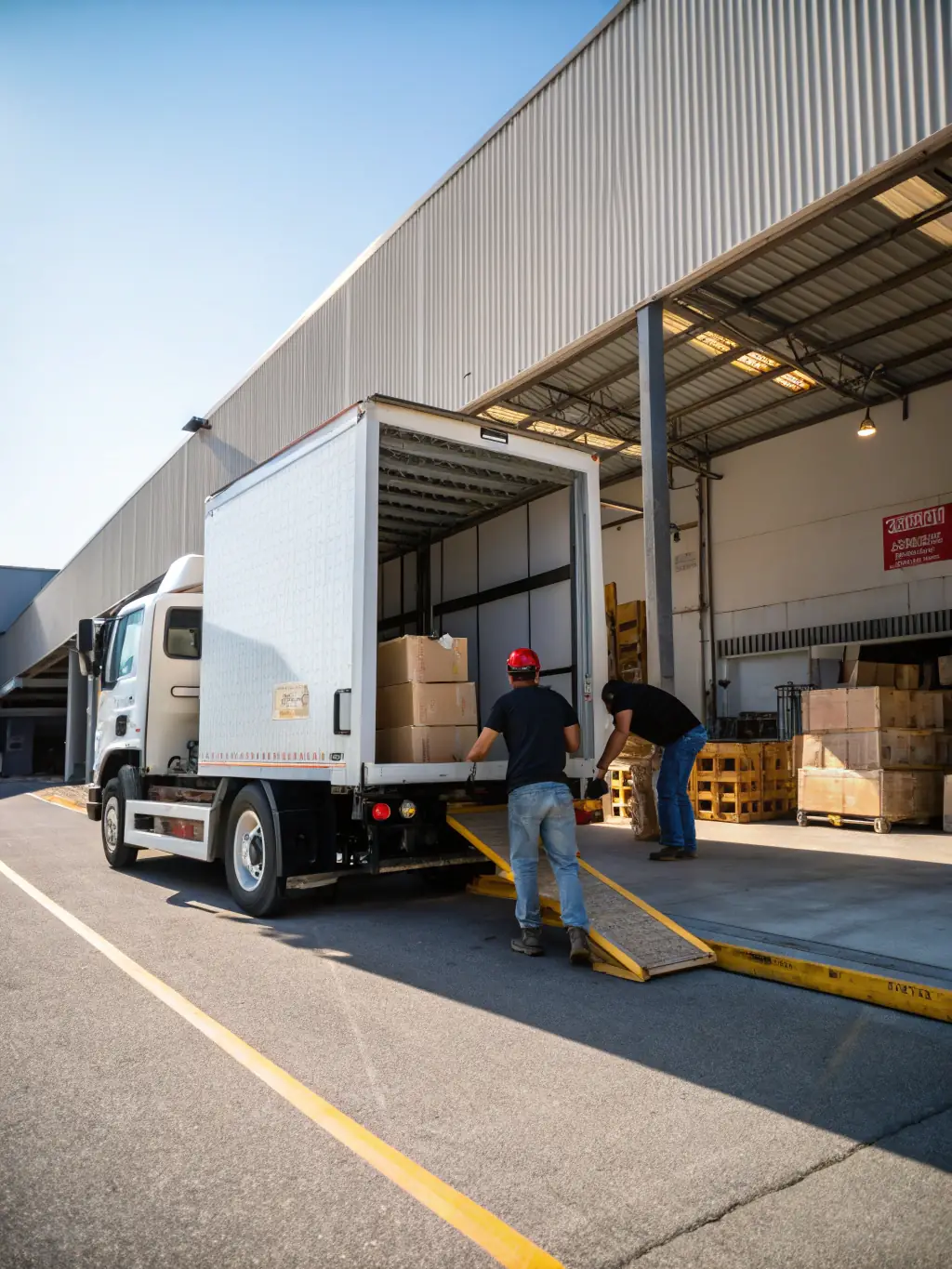 A delivery truck with the USPS logo on its side, ready to transport packages from the Shipsmooth warehouse.