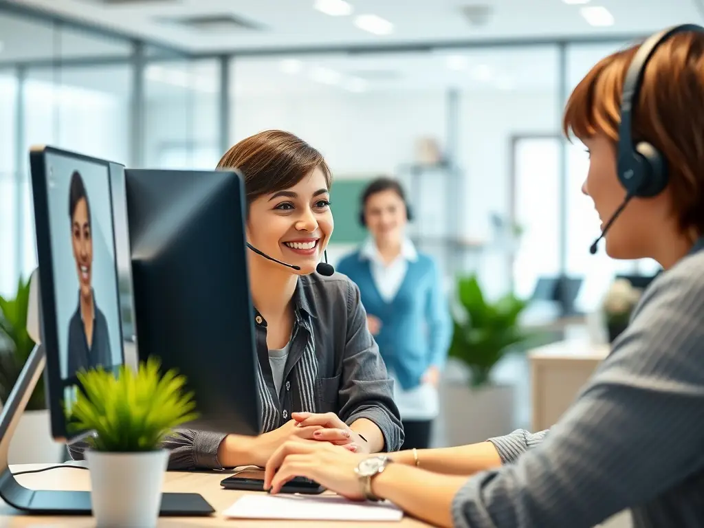 A friendly Shipsmooth support representative assisting a client via video call, showcasing the company's commitment to responsive and personalized customer service.